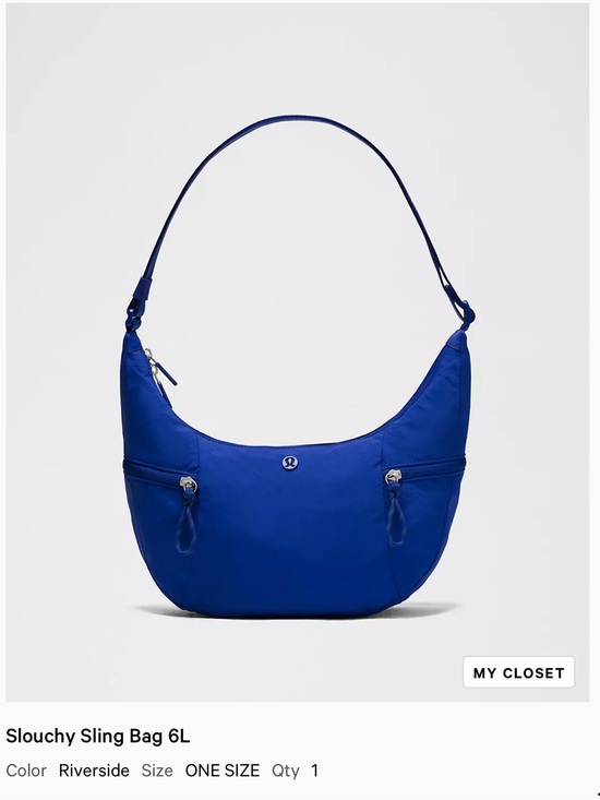 lululemon athletica Handbags - NWT lululemon Riverside Blue Slouchy Sling Shoulder Bag 6L